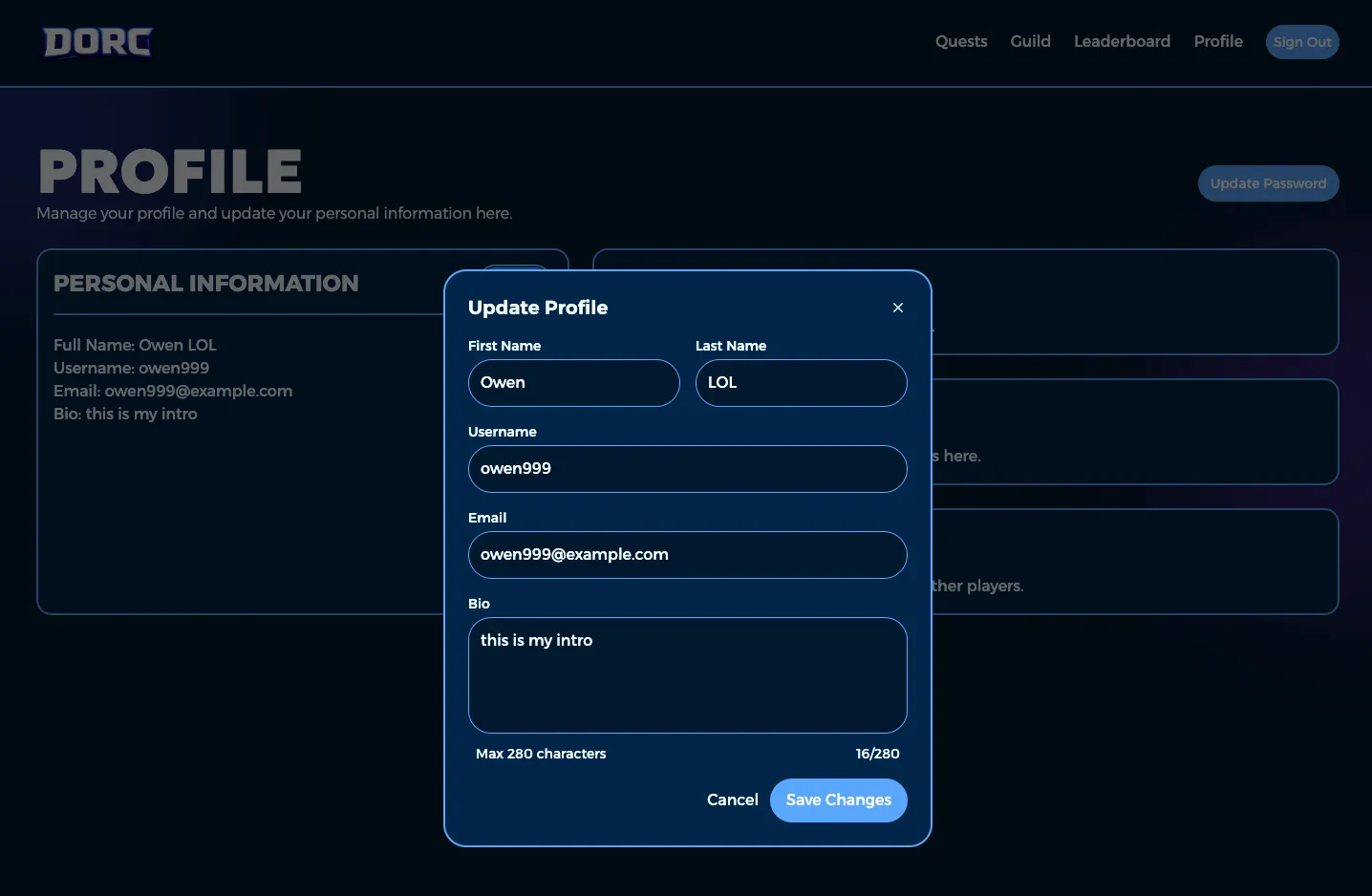 Card for Owen's Kitchen