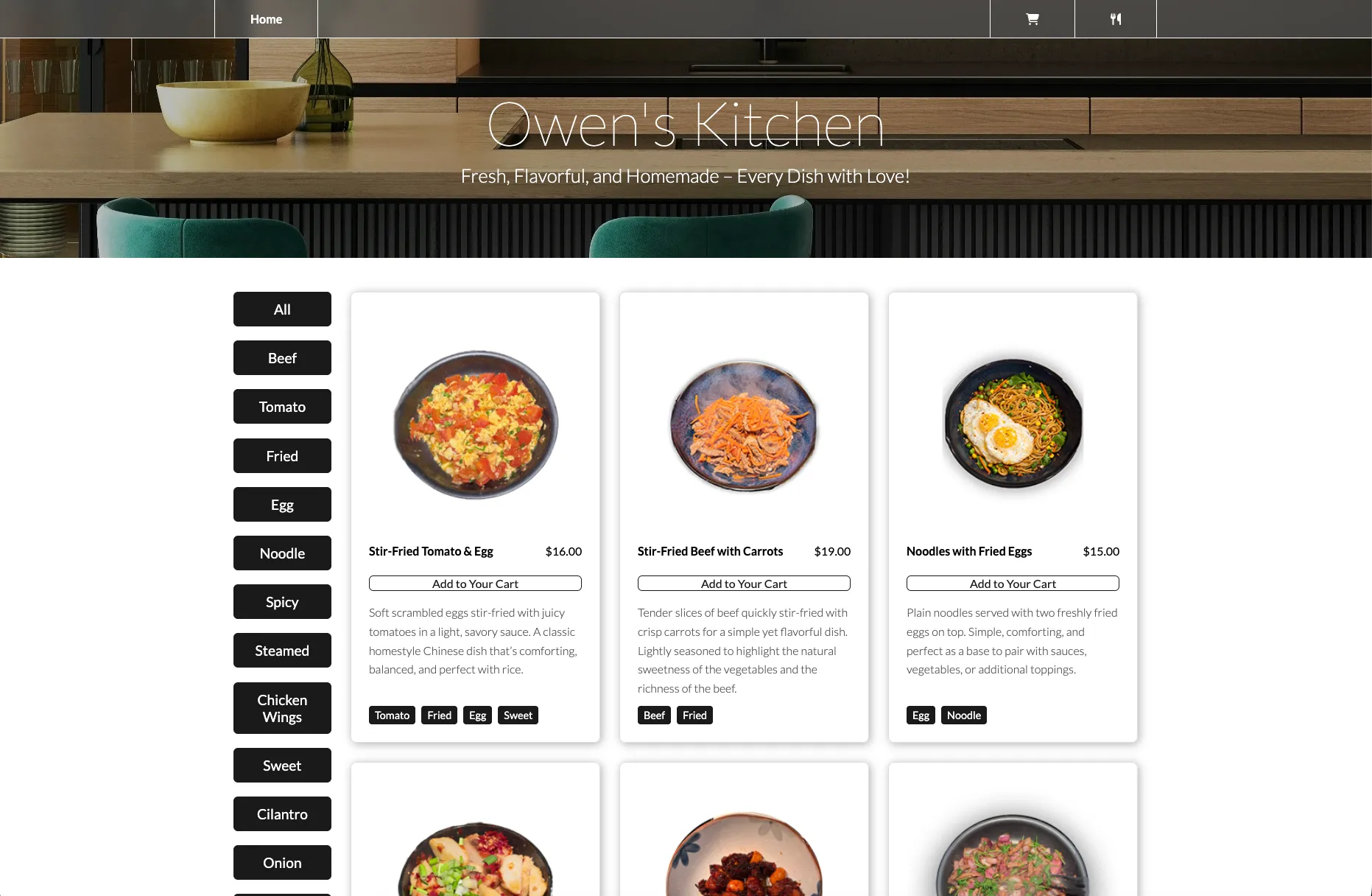 Owen's Kitchen Website